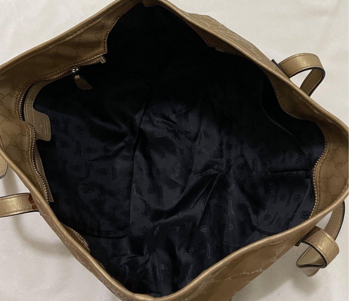 Y6996377655 457 Gucci 金色雙G緹花防水PVC拉鍊大托特包