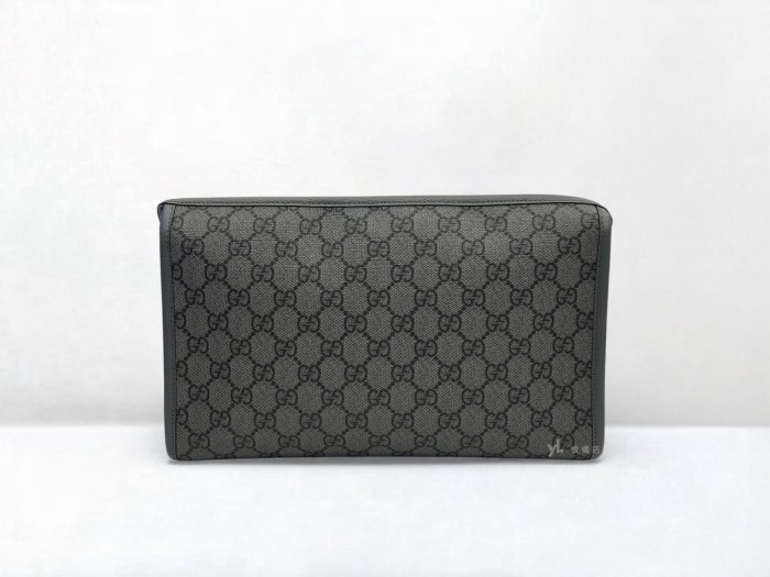 遠麗精品 132 S5179 Gucci包包 Ophidia GG 灰色塗層手拿包598234 (板橋府中店)