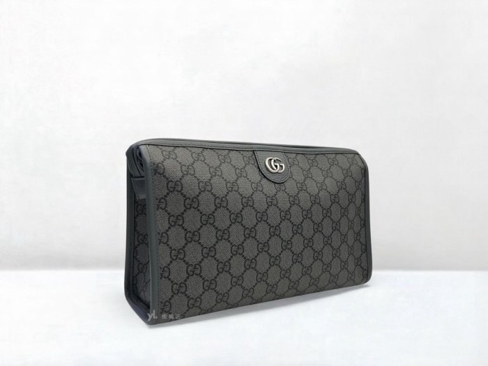 遠麗精品 132 S5179 Gucci包包 Ophidia GG 灰色塗層手拿包598234 (板橋府中店)