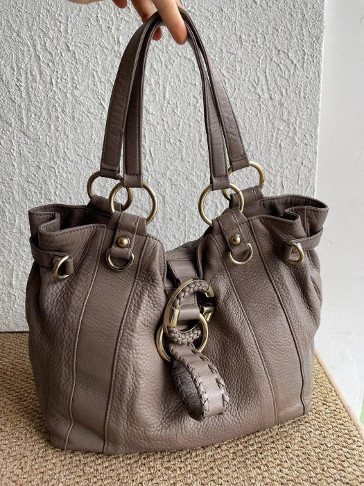 桜Sakura 1 gucci包中古包深奶咖色編織金屬G tote包vintag