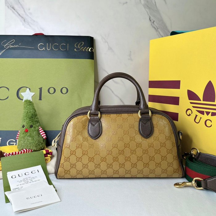 緻美全新二手精品 GUCCI 聯名愛迪達波士頓包