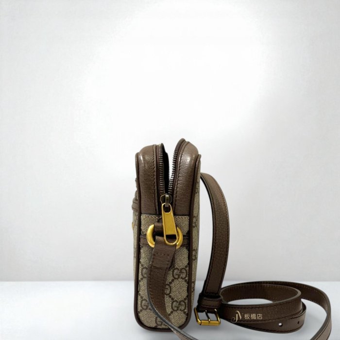 喬萱名品 12 JS0568 GUCCI包包 老花拼咖啡色皮革OPHIDIA日字小側背包598127 (板橋店)