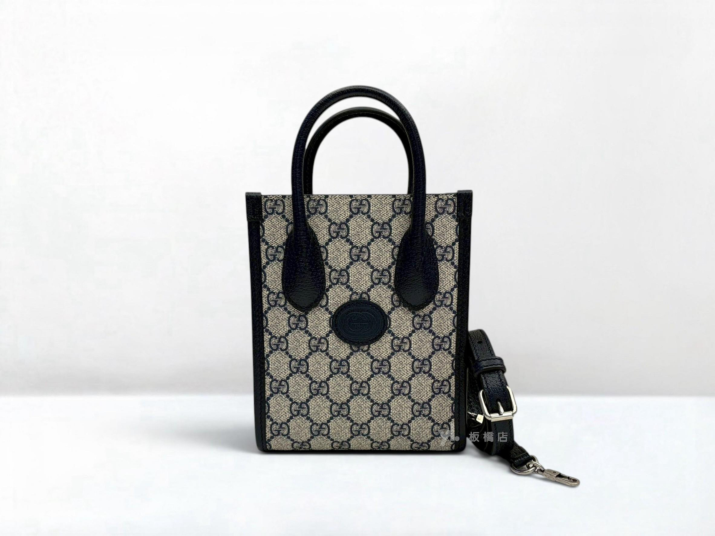 遠麗精品 132 S5489 GUCCI包包 深藍牛皮老花琴譜包671623 (板橋府中店)