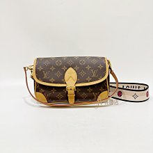 喬萱名品 12 JA1628 LV包包 原花黑內裡寬版背帶DIANE法棍包M45985 (桃園店)