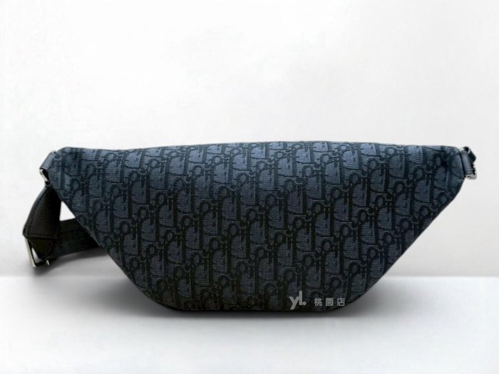 遠麗精品 132 C3955 DIOR包包 灰Oblique緹花布Saddle 腰包1ADBO084YKS (桃園店)